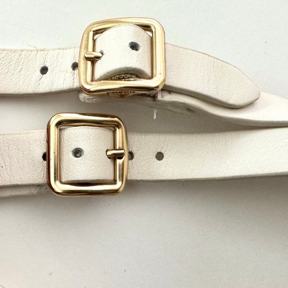 Coach Gracey Leather Thong Sandals Flats in Chalk Size 9 - Picture 8 of 11